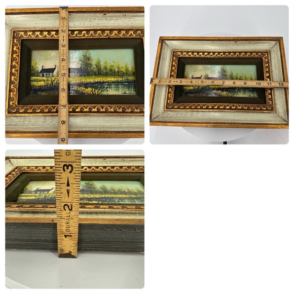 Vintage Framed Painting on Board-Rural European Landscape Scene-Signed - Picture 8 of 9